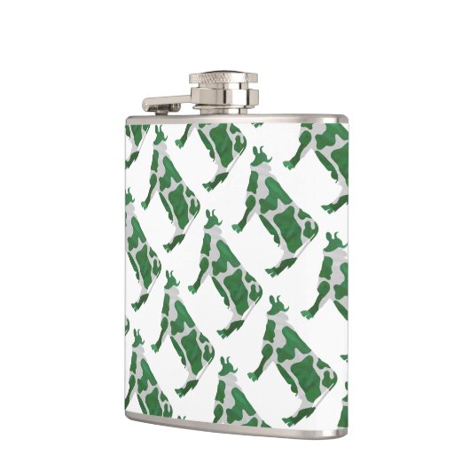 Koe Groen en Wit Silhouette Heupfles (Links)