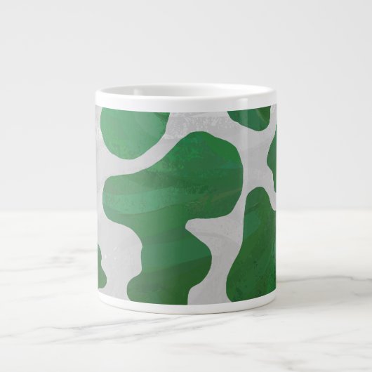 Koe Groene en Witte Druk Extra Grote Beker (Voorkant)