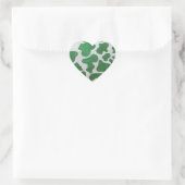 Koe Groene en Witte Druk Hart Sticker (Tas)