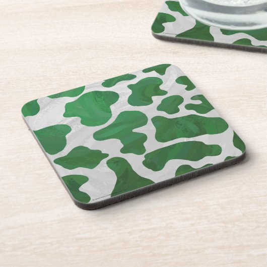 Koe Groene en Witte Druk Onderzetter (Linkerzijde)