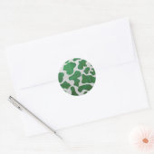 Koe Groene en Witte Druk Ronde Sticker (Envelop)