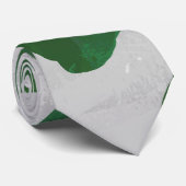 Koe Groene en Witte Druk Stropdas (Opgerold)