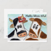 Koe Hallo Moo-tiful Briefkaart (Voorkant / Achterkant)