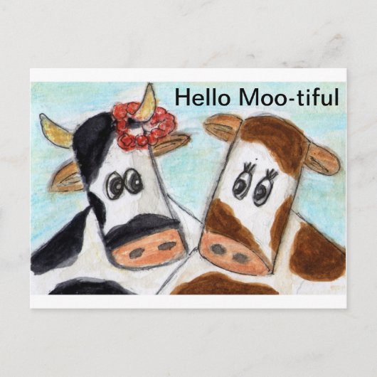 Koe Hallo Moo-tiful Briefkaart (Voorkant)