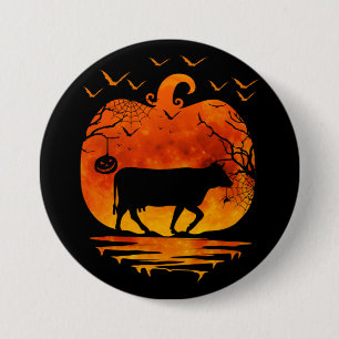 KOE HALLOEEN COSTUME PUMPKIN HERFST SEASON RONDE BUTTON 7,6 CM