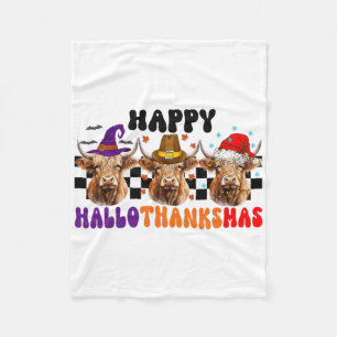 Koe Hallothanksmas Halloween Thanksgiving Kerstmis Fleece Deken
