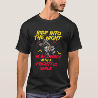 Koe Halloween-spoken Paardrijden T-shirt