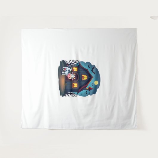 Koe & Haunted Barn Wandkleed (Voorkant (horizontaal))