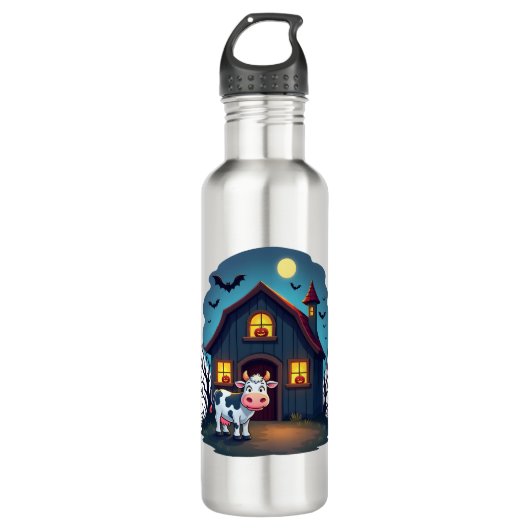 Koe & Haunted Barn Waterfles (Voorkant)