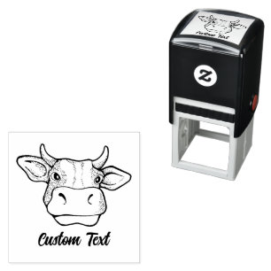 Koe Head Self-Inking Stamp Zelfinktende Stempel