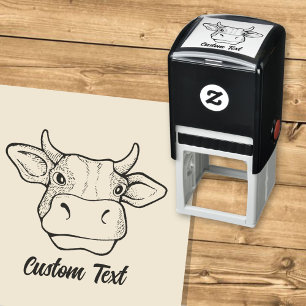 Koe Head Self-Inking Stamp Zelfinktende Stempel
