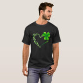 Koe Heart Leaf Irish St Patrick Day Clover Heart T-shirt (Voorkant volledig)