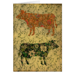 Koe helemaal leeg Wenskaart