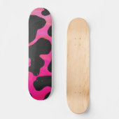 Koe helroze en zwarte print skateboard (Voorkant)