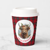 Koe Highland Christmas Papieren Bekers (Voorkant)