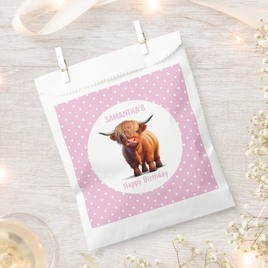 Koe Highland Pink Bedankzakje (Geknipt)
