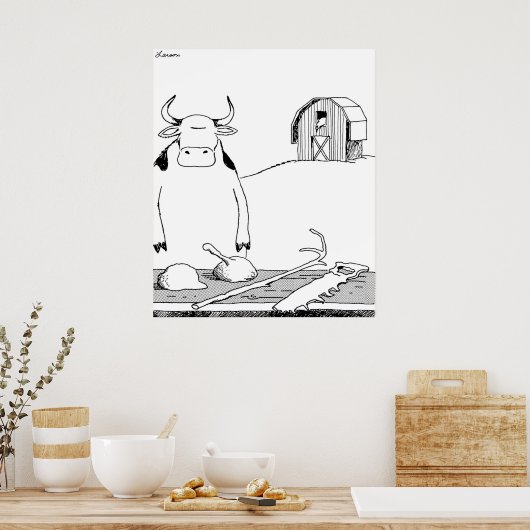 Koe HK bijgekookt Poster (Keuken)