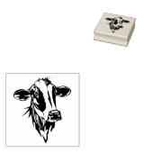 Koe Hoofd Rubberstempel (Gestempeld)