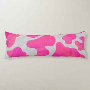 Koe Hot Pink en White Print Lichaamskussen