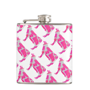 Koe Hot Pink en White Silhouette Heupfles