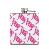 Koe Hot Pink en White Silhouette Heupfles (Achterkant)