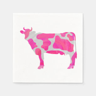 Koe Hot Pink en White Silhouette Servetten