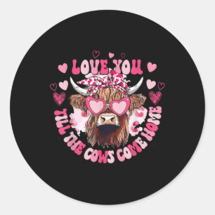 Koe houdt van je tot de Koeien thuiskomen Ronde Sticker