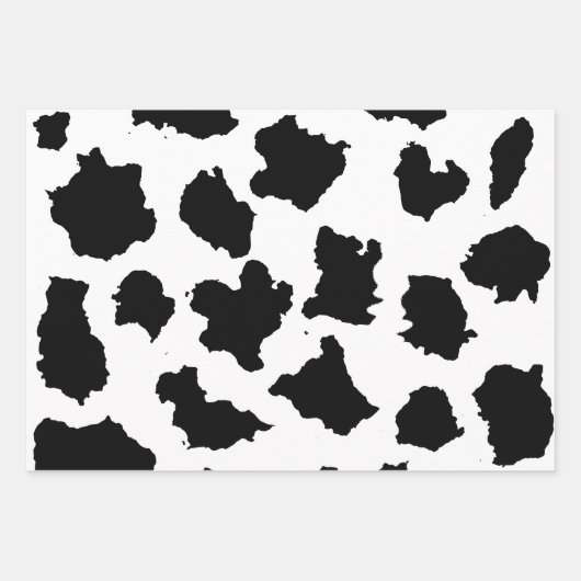 Koe Huid Zwart-wit Patroon Inpakpapier Vel (Voorkant)