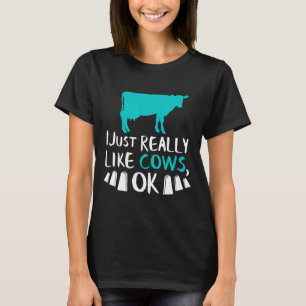 Koe ik hou echt van Koeien die melkboer zijn T-shirt