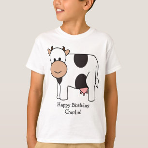 Koe illustratie aangepaste tekst kleding t-shirt