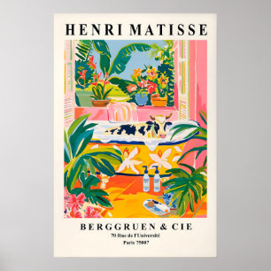 Koe in badkuip kunstprint roze boerderij badkamer poster
