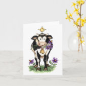 Koe in Bloemen - de Kaart van de Nota (Gele Bloem)