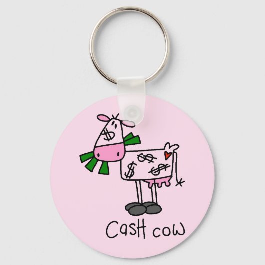 Koe in contanten Tshirts en cadeaus Sleutelhanger (Voorkant)