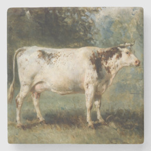 Koe in een landschap (Boerderij Dier) Stenen Onderzetter