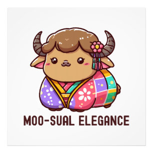 Koe in Elegantie in Hoogland Foto Afdruk