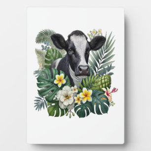 Koe in Floral Oerwoud Png, Tropische Koe Fotoplaat