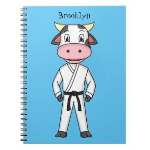 Koe in kung fu suit cartoon notitieboek
