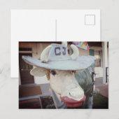 Koe in Lippenstift op een Briefkaart (Voorkant / Achterkant)