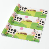 Koe in veldebetpapier cadeaupapier (Uitgerold)