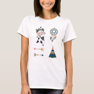 Koe Indiase Sticker van de Veer Hoofadres Tipi Arr T-shirt