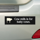 koe is melk voor baby vegan bumpersticker (Op auto)