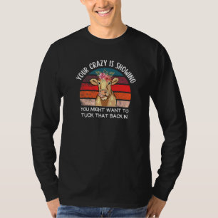 Koe Je Gekheid Is Te Zien Koe Schattig Bloemvee T-shirt