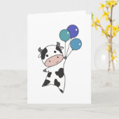 Koe kalf vliegballonnen kalveren kaart (Gele Bloem)