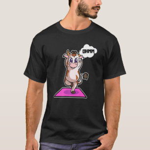 Koe Kalf Yoga Houden Sport Gymnastiek Ohm Hartslag T-shirt