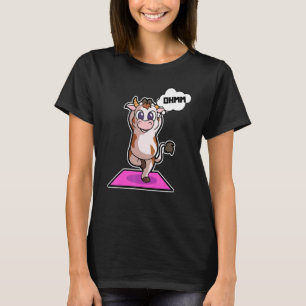 Koe Kalf Yoga Houden Sport Gymnastiek Ohm Hartslag T-shirt