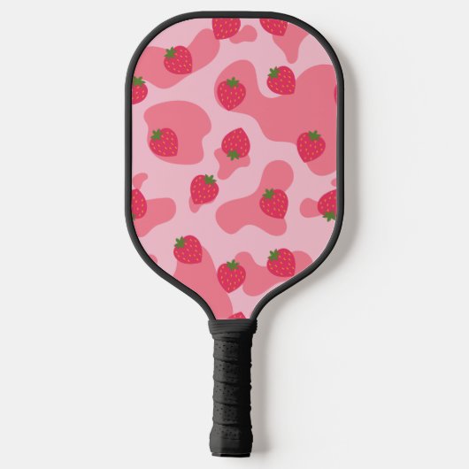 koe kawaii aardbei gepersonaliseerd pickleball paddle (Achterkant)