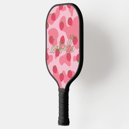 koe kawaii aardbei gepersonaliseerd pickleball paddle (Links)