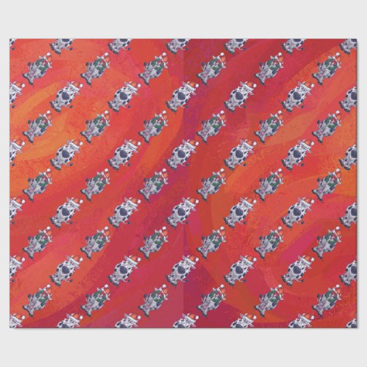 Koe kerst cadeaupapier (Zoom)