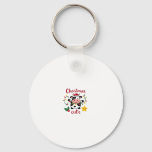 Koe Kerst Cute Koeien Kerst T-Shirt (6) Sleutelhanger