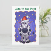 Koe kerst kaart (Staand voorkant)